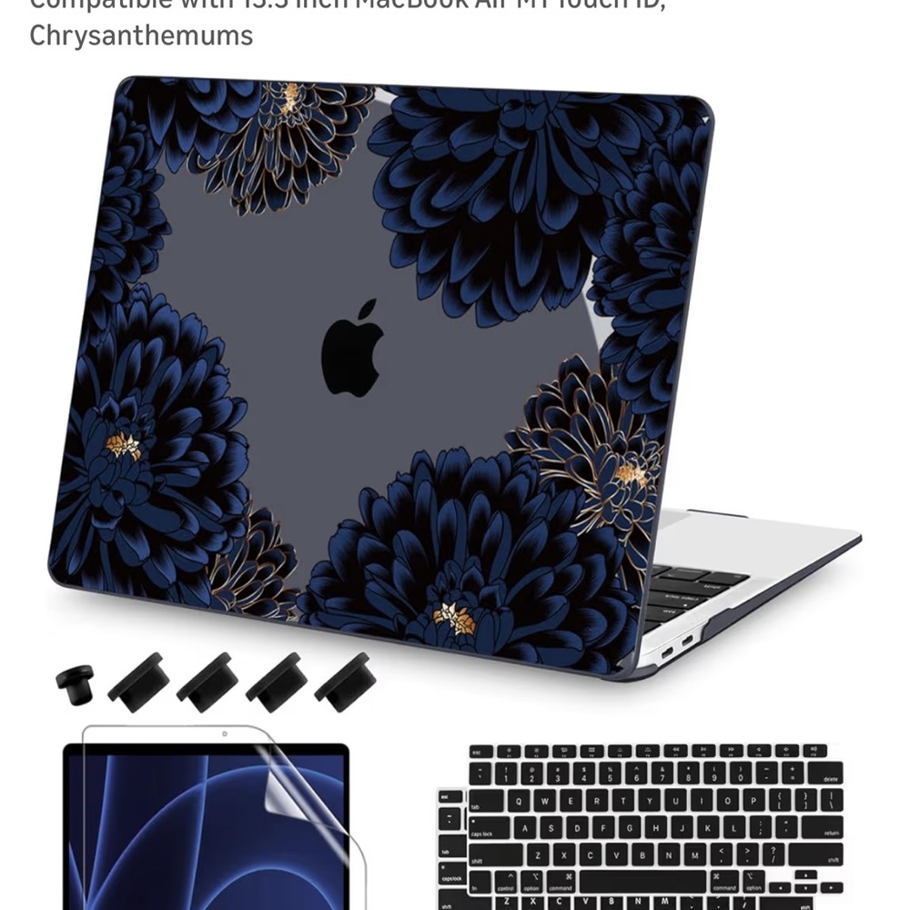Floral MacBook Air Case with Keyboard Cover